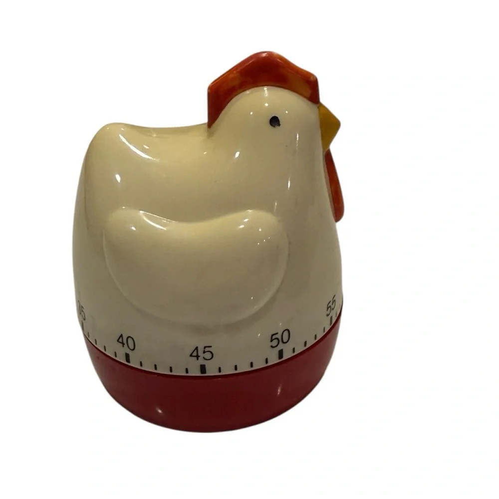 Chicken VTG. Kitchen Timer Mechanical 60 Minute Wind Up Farmhouse Decor (Broken)